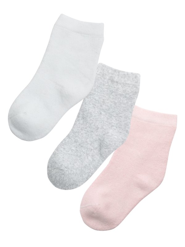 Soquete infantil liso con toalla packx3