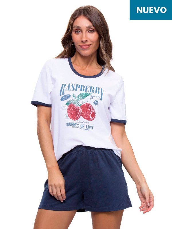Pijama manga corta raspberry